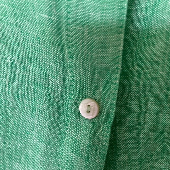 NWT Lilly Pulitzer Sea View Linen Button Down Top in Spearmint XXL - Picture 7 of 9